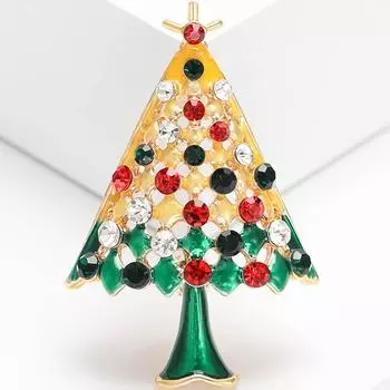 Хрустальные броши в виде елки со стразами Брошь-булавка Эмаль Ювелирные изделия Подарки Вечеринка