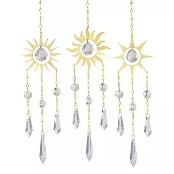 Хрустальные призмы, создатель радуги, колокольчики, шестигранный ловец света, садовый декор, подвесное украшение для окна, люстра, летний подарок A