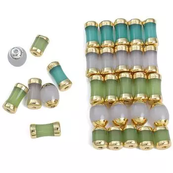 Хрустальные стеклянные бусины, бамбуковые шарнирные свободные бусины-разделители для DIY ожерелья, браслета, изготовления ювелирных изделий серый/серебряный