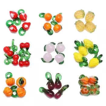 Хрустальные стеклянные бусины фрукты овощи свободные бусины-разделители для изготовления ювелирных изделий DIY браслет ожерелье 12x18mm