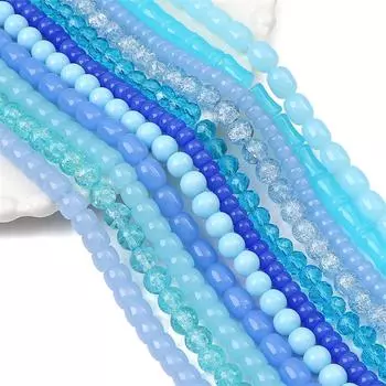 Хрустальные стеклянные бусины синего цвета, свободные бусины для браслета, ожерелья, аксессуары для изготовления ювелирных изделий своими руками 02 8mm