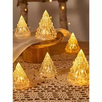 Хрустальные свечи светодиодные прозрачные беспламенные фонарики на батарейках ночники для свадьбы, дня рождения, Рождества, Хэллоуина, декора 1-Pack