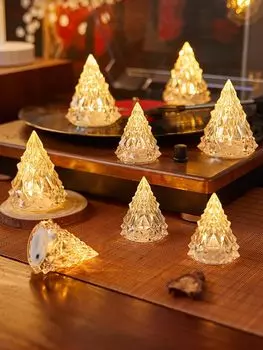 Хрустальные свечи светодиодные прозрачные беспламенные фонарики на батарейках ночники для свадьбы, дня рождения, Рождества, Хэллоуина, декора 1-Pack