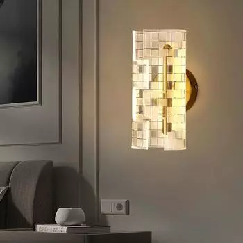 Хрустальный акриловый настенный светильник для коридора отеля, прикроватный светильник для спальни, декоративный фонарь в стиле минимализма, потолочный светильник для лестницы, декор для дома 12W Tricolor dimming