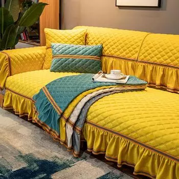 Хрустальный бархат, нескользящий, универсальный для всех сезонов, простая современная универсальная подушка для дивана, полотенце для дивана в гостиной, чехол для полотенец на спинку 70*70cm