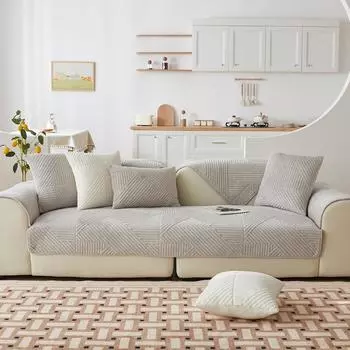 Хрустальный бархатный чехол для дивана, детский коврик для собаки, кресла, защита для мебели, нескользящие современные чехлы для диванов, чехлы для гостиной 70x70cm 1pcs светло-серый