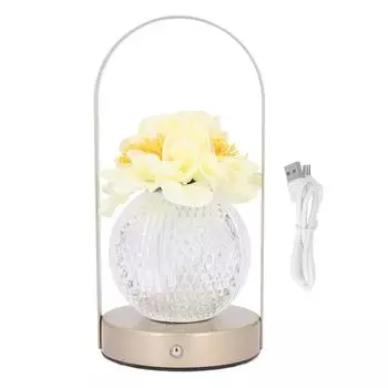 Хрустальный цветок лампа с регулируемой яркостью светодиодный искусственный цветок сенсорный светильник перезаряжаемый декоративный светильник для кровати