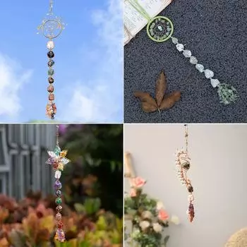 Хрустальный грубый камень Ловец снов Ловец радуги Колокольчики для дома Декор для сада Призма Украшение окна Поделки Подвесной кулон 1PCS