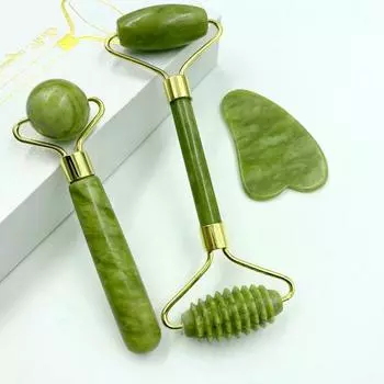 Хрустальный камень нефритовый роликовый массажный ролик для подтяжки лица, массажер для похудения лица A(1PCS)