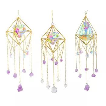 Хрустальный колокольчик ручной работы, металлический каркас, подвеска в виде сердца с любовью, украшения, ловцы солнца, подарок подруге, украшение для дома, Ловец снов 83