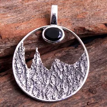 Хрустальный кулон для исцеления, Серебряные украшения с шармом, Кулон Рейки, Подарки для нее, Ювелирные изделия с драгоценными камнями, Серебряный кулон, Стерлинговое серебро 925 пробы чёрный