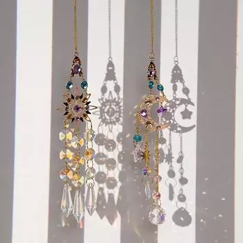 Хрустальный Ловец Солнца, уличные колокольчики, садовая музыка ветра, 3d Спиннер ветра, подвесной для сада, украшение для создания радуги