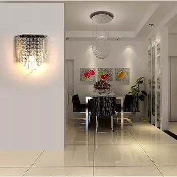 Хрустальный настенный светильник, индивидуальный креативный хрустальный настенный светильник E14, гостиная, спальня, столовая, проход, коридор, лестница, настенный светильник