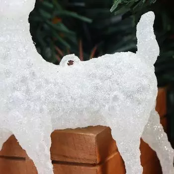 Хрустальный олень, рождественский лесной лось, белая вспышка, золото, декор десертного стола для дома белый