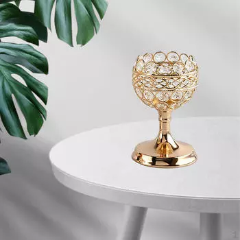 Хрустальный подсвечник, металлический чайный светильник, подсвечник, подсвечник, подставка для свадьбы, дома Golden S