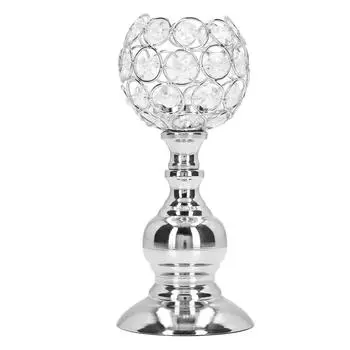 Хрустальный подсвечник с полым резным дизайном, элегантный стиль, гальванопокрытие, тонкая полировка