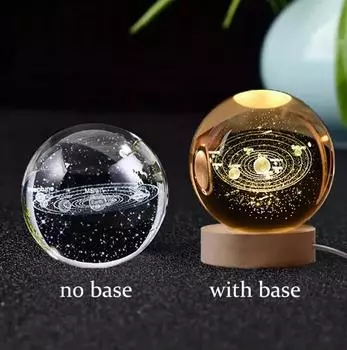 Хрустальный шар 6 см 3D Кристалл Планета Ночной Светильник Гравированный Лазером Глобус Солнечной Системы Расширенный Декор Выпускной ПодарокАстрономия Би