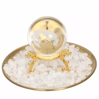 Хрустальный шар Дракон Фигурка дракона Очищение Кристалл Пульсация Камень Силы Камень Дракон Бог Фэн-шуй Дракон Денежная удача [Rokushiki-do. яп] (Золото) золотой