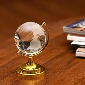 Хрустальный шар Фэн-шуй с золотой подставкой – Декоративные аксессуары для офисного стола, Предмет искусства для офиса, излучающий положительную энергию