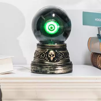 Хрустальный шар реквизит для Хэллоуина светящийся готический хрустальный шар реквизит для дома с привидениями работающий от батареек жуткий хрустальный шар с подсветкой и чёрный