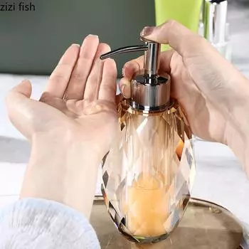 Хрустальный стеклянный флакон для лосьона Бутылка для розлива Бутылки для дезинфицирующего средства для рук в ванной Бутылки для шампуня и геля для душа в ванной Бутылки для мыла прозрачный