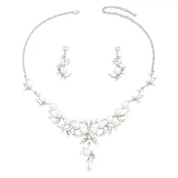 Хрустальный Страз Свадебный Ювелирный Набор Подвеска-Капля Ожерелье Серьги Свадебный Ювелирный Набор Ожерелье из Страз Набор Серег