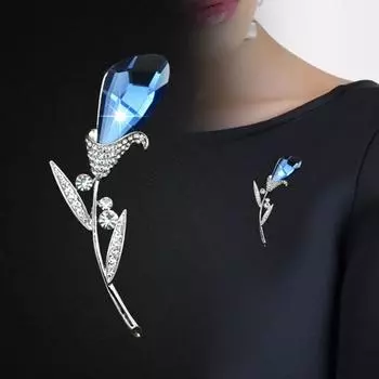 Хрустальный тюльпан цветок дизайнерская брошь горный хрусталь элегантные женские украшения прекрасный подарок Femme