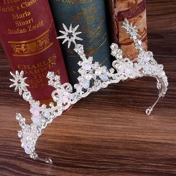 Хрустальный венец невесты ручной работы, корейский сплав подсолнухов, стразы, свадебные аксессуары ручной работы, повязка на голову