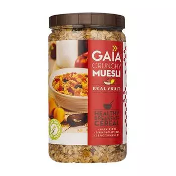 Хрустящие мюсли с фруктами (1 кг), Crunchy Muesli Real Fruit, Gaia