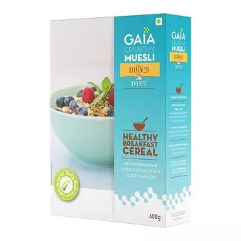 Хрустящие мюсли с Просом диетические (400 г), Crunchy Millet Muesli Diet, Gaia