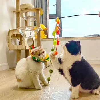 Хрустящий колокольчик для кошек, палочка-дразнилка, не линяет, креативная игрушка для развлечений оранжевый