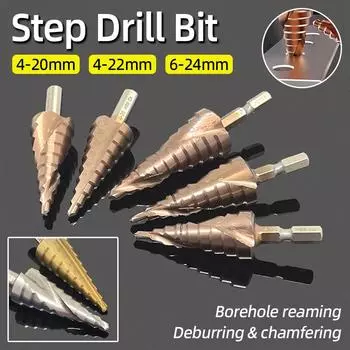 HSS-CO M35 Кобальтовое ступенчатое сверло с шестигранной головкой 4-20 мм, сверлильный инструмент из нержавеющей стали Broca, резак для металлических отверстий, деревянный конус, колонковое сверло, кольцевая пила