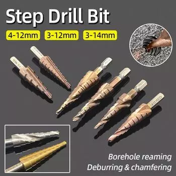HSS-CO M35 Кобальтовое ступенчатое сверло с шестигранной головкой 4-12 мм, сверлильный инструмент из нержавеющей стали Broca, резак для металлических отверстий, деревянный конус, колонковое сверло, кольцевая пила