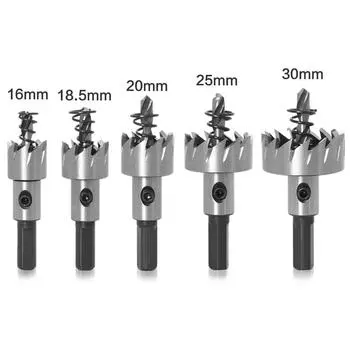 HSS Iron Sheet Iron Plate Reaming Aluminum Alloy Drilling Set Cross-border Drill Bit Stainless Steel Titanium-plated High-speed Steel Hole Opener High speed steel 5PCS-16-30mm