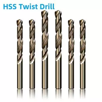 HSS M35 спиральное сверло с кобальтовым покрытием, набор сердечников для сверления отверстий по дереву и металлу из нержавеющей стали