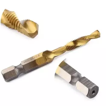 HSS Spiral Shank Combination Drill Screw Tap Bit Set High Hardness Repair Shank for Titanium Plated Screw Thread Metric