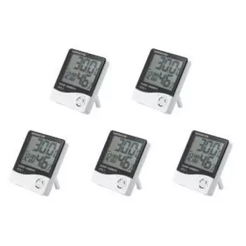 - HTC-1 Большой ЖК-цифровой комнатный гигрометр, комнатный термометр с будильником