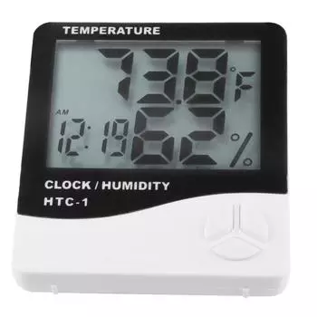 HTC-1 Термометр Гигрометр ЖК Электронный Цифровой Измеритель Температуры и Гигрометр Крытый Уличный Метеорологическая Станция Часы