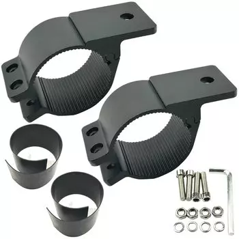 HTharros Кронштейны для крепления противотуманных фар Аппаратное обеспечение Зажим Кронштейн Защита решетки Багажник на крышу Бампер Алюминий Черный Комплект из 2 штук