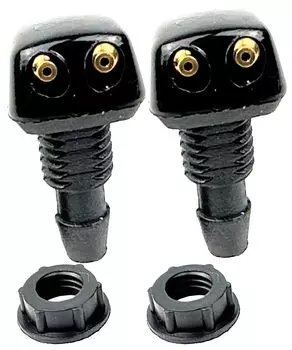 HTharros Washer Nozzle Window Compatible Universal Windshield Wiper Universal 2 Holes 2 Pieces Set Screws Fixed