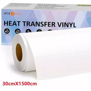 HTVRONT 12 X50 футов/30x1500 см ПУ термотрансферный виниловый рулон для футболок термопресс виниловый утюг для рукоделия на самодельной HTV пленке для печати на одежде 12inX50ft(30X1500cm белый