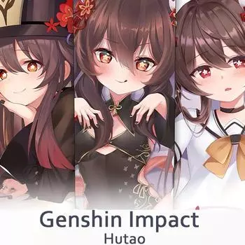 Hu Tao Косплэй обнимающее тело наволочка Genshin Impact Hutao Dakimakura наволочка 120x40 cm Peach Skin