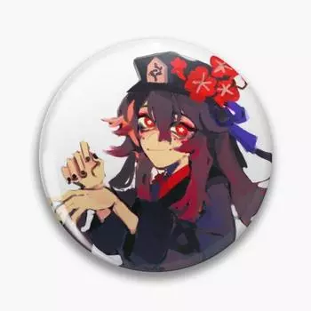 Ху Тао, персонализируемая мягкая пуговица, булавка, милая модная брошь, шляпа, ювелирные изделия из мультфильма, булавка для лацкана, металлический женский значок, подарок для влюбленных, декор