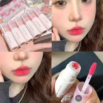 Hua Hua Lip Mud Маленький молочный тюбик Air White Lipstick Matte Velvet Matte Marshmallow Lip Gloss