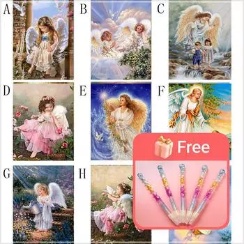 Хуа может милая девушка ангел 5D DIY алмазная живопись вышивка крестиком домашний декор 30*40