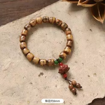 Hua Qinan agarwood wood lotus lotus pod bracelet tiger striped bucket beads niche design men s and women s cultural play bracelet