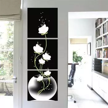 HUACAN 3 шт./компл. полная квадратная алмазная живопись цветок Алмазная вышивка распродажа картины из горного хрусталя мозаика триптих декор для дома 10*10 3PC