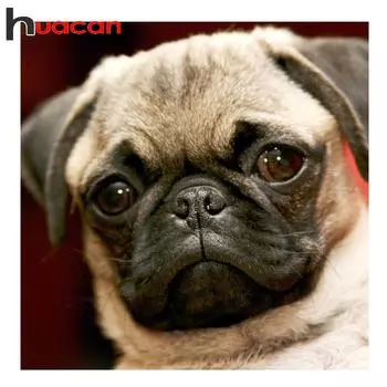 Huacan 3D DIY Алмазная картина животное собака вышивка крестиком домашний декор 30x30