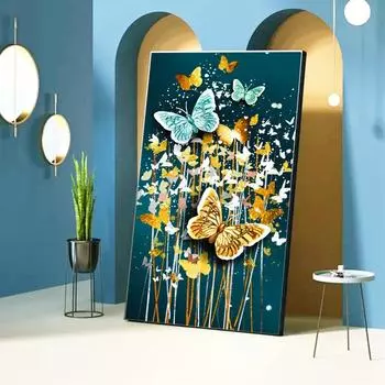 HUACAN 5D Алмазная вышивка Бабочка Полный дрель Алмазная живопись Картина с изображением животных Мозаика Вышивка крестиком Фотографии своими руками Full Square 20*40 cm