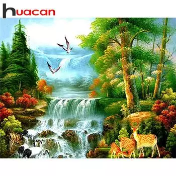HUACAN 5D Алмазная вышивка Природные пейзажи Алмазная картина Пейзаж Вышивка крестиком Полная алмазная живопись Рождественский подарок Full Square 20*30 cm
